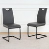 Grungis Faux Leather Armless Kitchen Chair Set of 2,Upholstered Dining Chairs with Chrome Metal Legs for Dining Room,Kitchen - 2 of 4