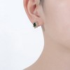 Stunning rhodium and 14k gold plated stud earrings with sparkling sapphire-colored cubic zirconia for a touch of elegance - 2 of 2