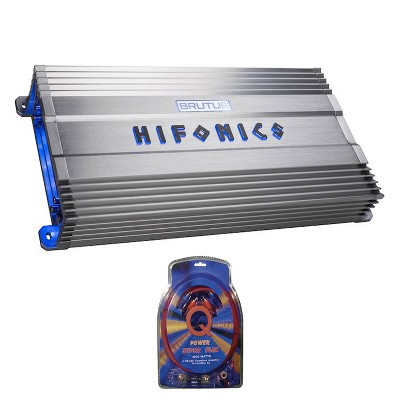 Hifonics BG-3300.1D Brutus Gamma D Class 3300 Watt Car Audio Sound System Subwoofer Speaker Amplifier & QPower Super Flex 4 Gauge Amp Wiring Kit