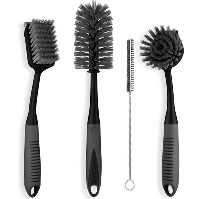 JANSNO 4-Piece Black Cleaning Brush Set