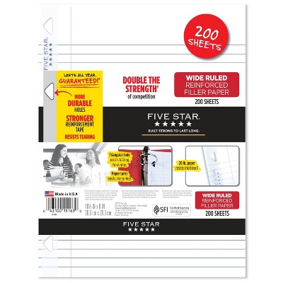 Five Star 200ct Wide Ruled Filler Paper