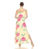 Women's Floral Strap Maxi Dress with Side Slit and Pockets - White Mark - 3 of 4