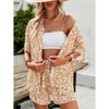 Women Summer 2 Piece Sets Printed Short Sleeve Tops Lounge Shorts Beach Vacation Outfits - 4 of 4