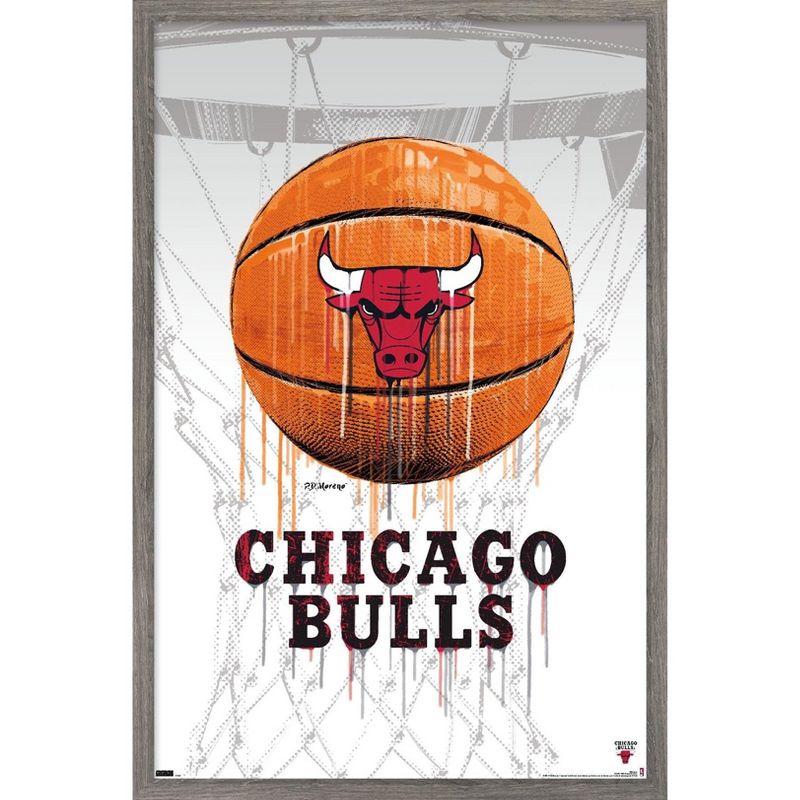Trends International NBA Chicago Bulls - Drip Basketball 21 Framed Wall Poster Prints, 1 of 7