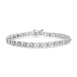 Haus of Brilliance Silver 1/6 Cttw Miracle Set Diamond Infinity Link and Station Tennis Bracelet - 1 of 4