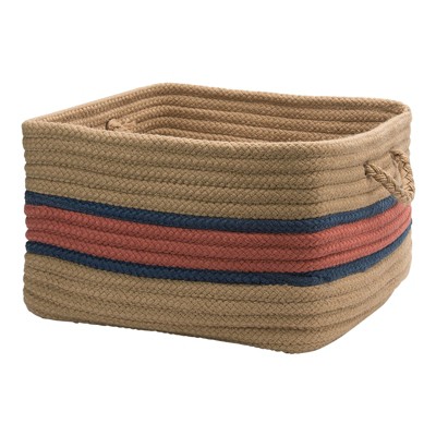 Colonial Mills Garden Banded Square Baskets Utility Basket, 24 by 14-Inch, Terracotta Pink/Jasmine
