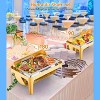 TackView 9QT Chafer Catering Food Warmer Server with Visible Lid, Retangle Stainless Steel Water Pan Stand Fuel Holder Clip,for Parties, Gold - 2 of 4