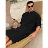 Men's Long Sleeve Kaftan Thobe Button Down Henley Robe Casual Side Split Gown Shirt with Pocket - 3 of 4