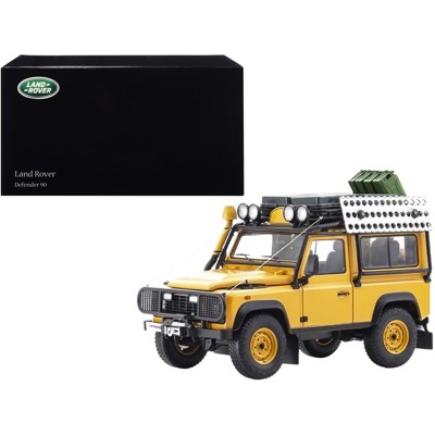 Land Rover Defender 90 Yellow with Roof Rack and Accessories 1/18 Diecast Model Car by Kyosho