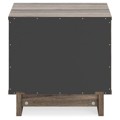Weathered Brown 1-Drawer Nightstand with Open Shelf