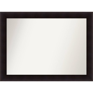 44" x 33" Non-Beveled Portico Espresso Wood Bathroom Wall Mirror - Amanti Art: Modern Rectangle, Wall Mount, Wood Frame - 1 of 4