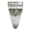 Slickblue Men’s Round Stainless Steel Ring, Clear Synthetic CZ, No Plating, Animal Print Style, Sizes 8-13 - 4 of 4