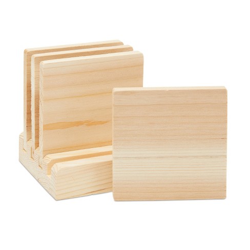 Bright Creations Set Of 4 Unfinished Wood Drink Coasters With