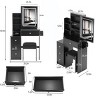 29.2" Black Small Makeup Vanity Desk with Sliding LED Mirror,Cushioned Stool and Storage Drawers–The Pop Home - 4 of 4