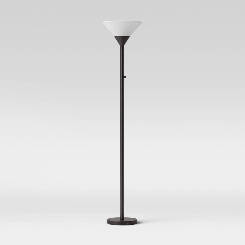 Torchiere Floor Lamp with Glass Shade - Threshold™, 1 of 9