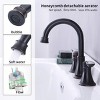 ChicFurnit Bathroom Sink Faucet 2 Handle Widespread with 360 Swivel Spout and Pop Up Drain for Bathroom, Bronze, 13.78"*11.42"*3.94" - 4 of 4