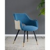 Set of 2 Fabric Accent Chairs with Iron Legs, Modern Living Room, Bedroom, Kitchen, Vanity Chairs, Two-Tone Velvet Upholstery - 3 of 4