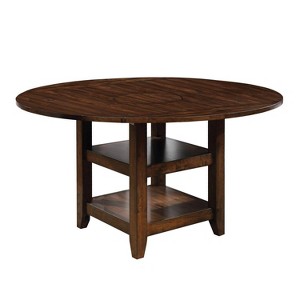 65" Drago Round Counter Height Dining Table Red - HOMES: Inside + Out: Cherry Finish, Storage Base, Seats 6 - 1 of 3