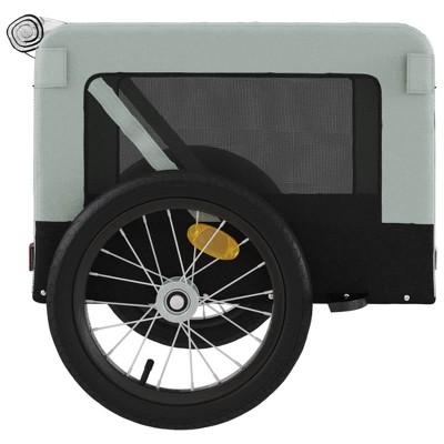 Gray and Black Oxford Fabric Pet Bike Cargo Trailer