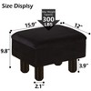 SEVOBAL Ottomans and Benches Linen Storage Footstool with Solid Wood Legs Modern Accent Ottoman Seat for Living Room, Black, 42.00"*32.00"*17.00" - 3 of 4