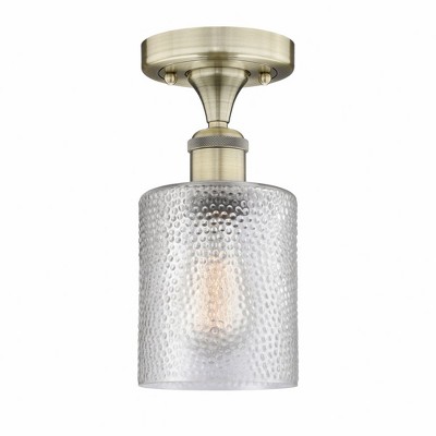Cobbleskill - 1 Light Semi-Flush Mount In Art Deco Style-9.75 Inches Tall and 5 Inches Wide