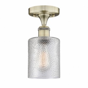 Cobbleskill - 1 Light Semi-Flush Mount In Art Deco Style-9.75 Inches Tall and 5 Inches Wide - 1 of 1