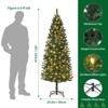 6 Ft Pre-Lit Pencil Christmas Tree with 250 Colorful LED Lights, 8 Lighting Modes, 571 Tips, Xmas Tree, Green - 4 of 4