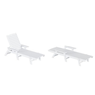 WestinTrends Adirondack Outdoor Chaise Lounge for Patio Garden Poolside (Set of 2)