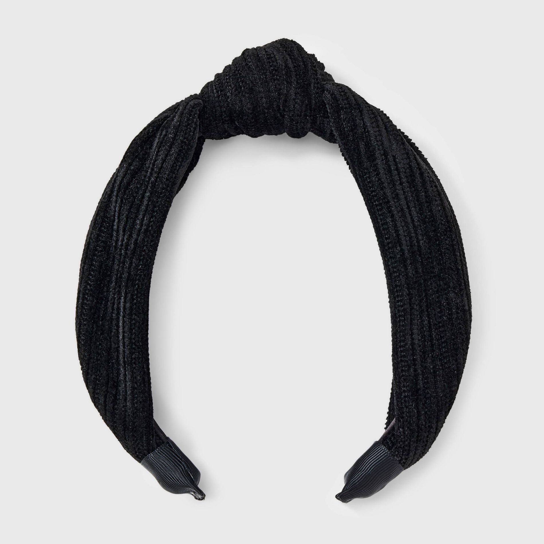 Ribbed Suede Top Knot Headband - Universal Thread™ Black