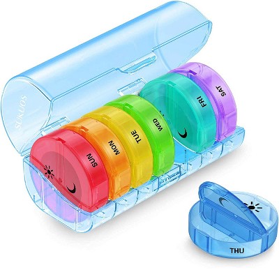 Sukuos 7-day 2x Pill Organizer, Large Daily Pill Cases For Pills ...