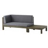 Christopher Knight Home Oana Outdoor Acacia Wood Left Arm Loveseat and Coffee Table Set with Cushion - 4 of 4