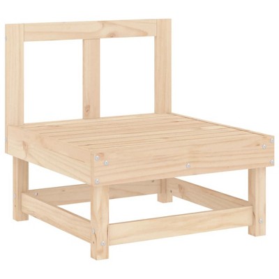 vidaXL Garden Middle Sofa Natural Pine Solid Pine Wood Medium Modular