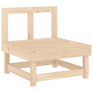 vidaXL Garden Middle Sofa Natural Pine Solid Pine Wood Medium Modular - 1 of 2