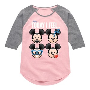Girls' - Disney - Today I Feel Shirt Tail Raglan Graphic T-shirt - 1 of 4