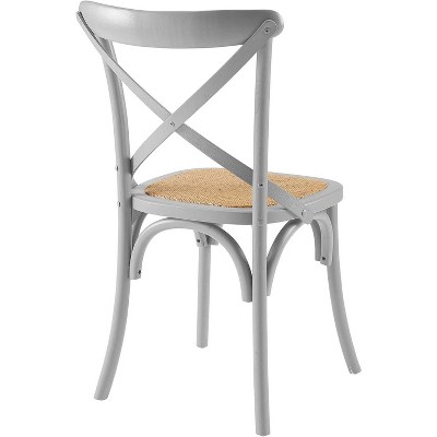 Light Gray High Cross Back Wood Side Chair