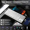 MaseiKar YZ87 Gasket Mechanical Keyboard,TKL Wireless Hot Swappable with 5-Layer Padding, BT5.0/2.4G/USB-C NKRO RGB Backlit(White Line, Milk Switch) - 2 of 4