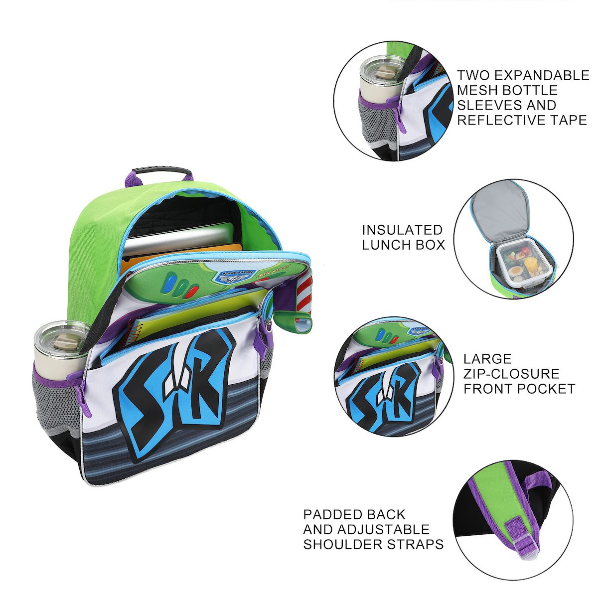 Toy Story Buzz Lightyear 16" Novelty Backpack With Lunch Box - thumbnail 3