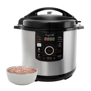 Megachef 12 Quart Steel Digital Pressure Cooker with 15 Presets and Glass Lid - 1 of 4