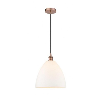 Edison Dome - 1 Light Cord Hung Mini Pendant In Industrial Style-13.75 Inches Tall and 12 Inches Wide