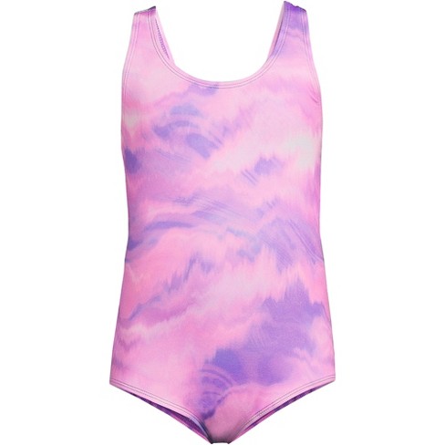 Lands' End Kids One Piece Upf 50 Tugless Swimsuit - 7 - Orchid Texture ...