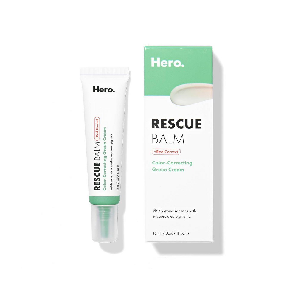 Photos - Cream / Lotion Hero Cosmetics Rescue Balm Green Tinted Balm - Red Correct - 15ml