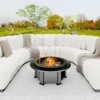 WELLFOR 36" Round Steel Fire Pit Ring Line Black - 3 of 4