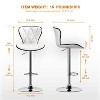 NicBex Set of 2 PU Leather Bar Stools,Swivel Adjustable Counter Height Barstools with Back for Dining Room,Kitchen,Counter,White - 3 of 4