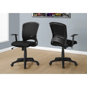 APRILSOUL Black Modern Office Chair, Adjustable Height, Swivel, Ergonomic, Contemporary Design with Armrests - 1 of 4