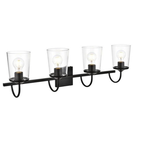 Elegant Lighting Avani 4 light Black and Clear Bath Sconce - image 1 of 4