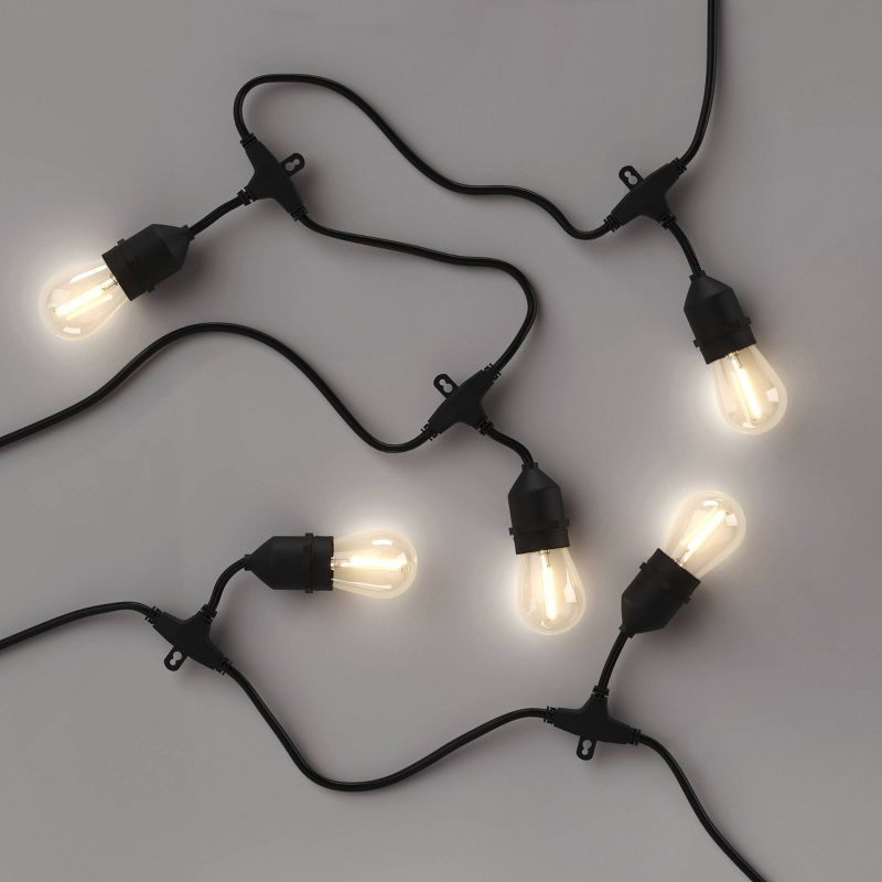 10ct LED Drop Indoor Outdoor Caf&#233; String Lights Clear Bulbs with Black Wire - Threshold&#8482;, 4 of 6