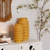 CosmoLiving by Cosmopolitan Set of 2 Ceramic Vase with Ring Ribbing Yellow: Modern Stoneware Decor - 2 of 4