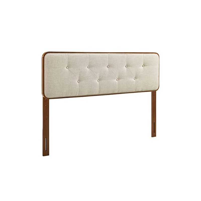 Modway Collins Tufted Fabric and Wood King Headboard in Walnut Beige, 1 of 2