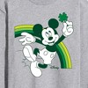 Men's - Disney - Mickey Green Rainbow Long Sleeve Graphic T-Shirt - 2 of 4