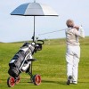 Foldable 3 Wheel Push Pull Golf Club Cart Trolley w/Seat Scoreboard Bag Red/Blue - 2 of 4